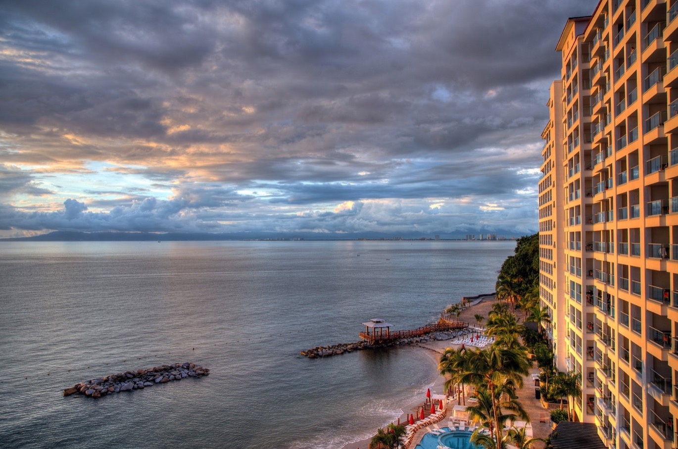 Banderas Bay with a beachfront resort
